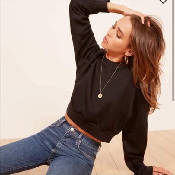Reformation Tops - Reformation Hunter Crop Sweatshirt Size S